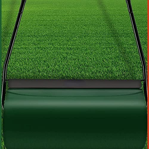 HYGRAD BUILT TO SURVIVE 48L Heavy Duty Garden Lawn Roller Sand Water Filled Barrel Metal Drum For Grass Seed with Removable Drain Plug, Scraper Bar, Heavy Duty Metal Lawn Push Rolling Tool Leveller