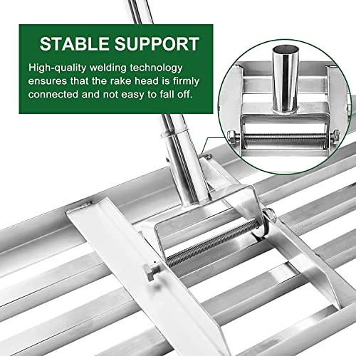 Manual Steel Top Soil Grass Compost Spreader Rake Tool Shaker Lawn Levelling Garden Backyard