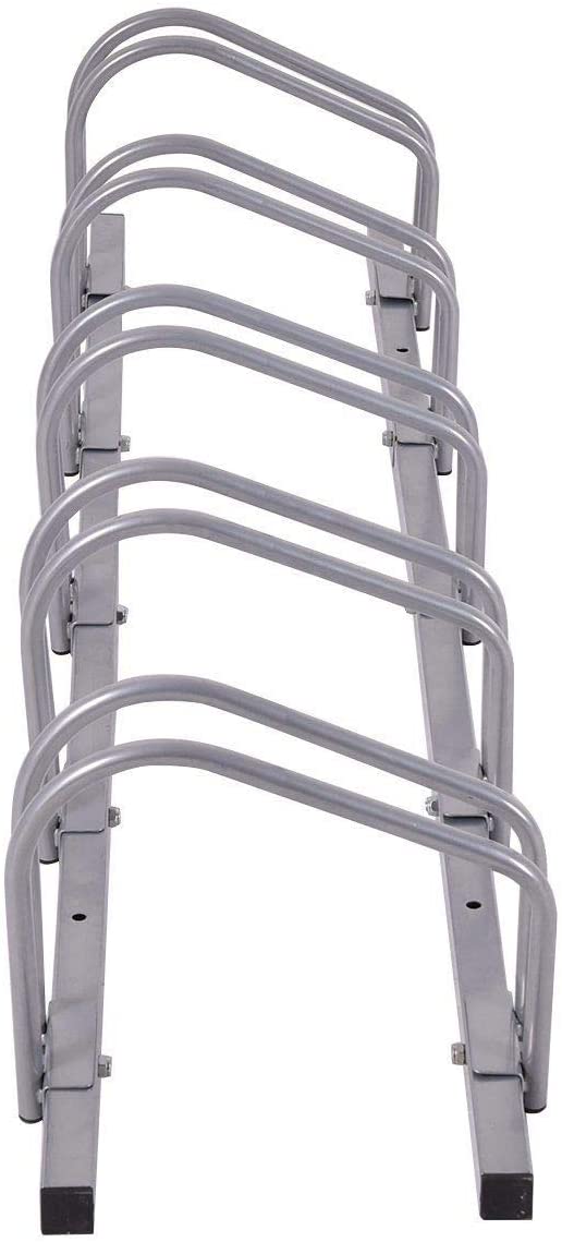 HYGRAD BUILT TO SURVIVE 2/3/4/5/6 Steel Metal Bicycle Bike Cycle Floor Wall Mount Rack Barriers Stand Holder In Silver