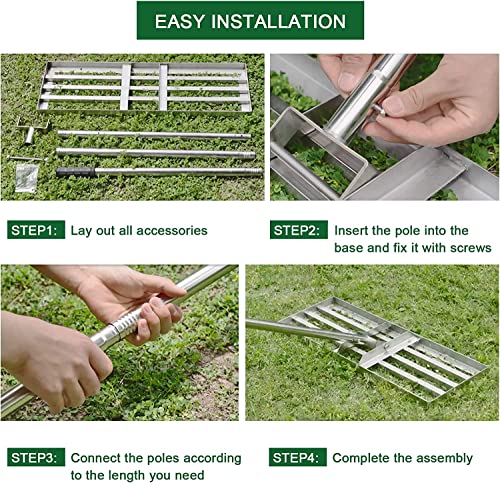 Manual Steel Top Soil Grass Compost Spreader Rake Tool Shaker Lawn Levelling Garden Backyard