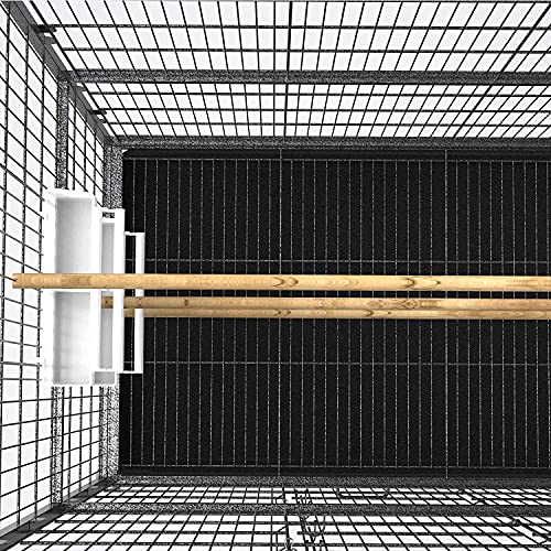 Large 132cm 2 Tiers Flight Cage Stand Wheels Rolling Portable Metal Bird Cage Wheels & Tray For Parrot for Cockatiels Quaker Sun Parakeets Green Cheek Conures Cockatoo Parrot Budgies Canary Budgie