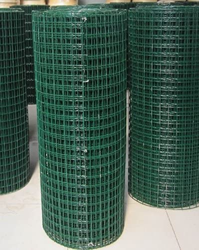 Green PVC Coated Chicken Rabbit Wire Welded Mesh Fence For Garden Fencing Guard Barrier Sizes (1.2M x 30M)