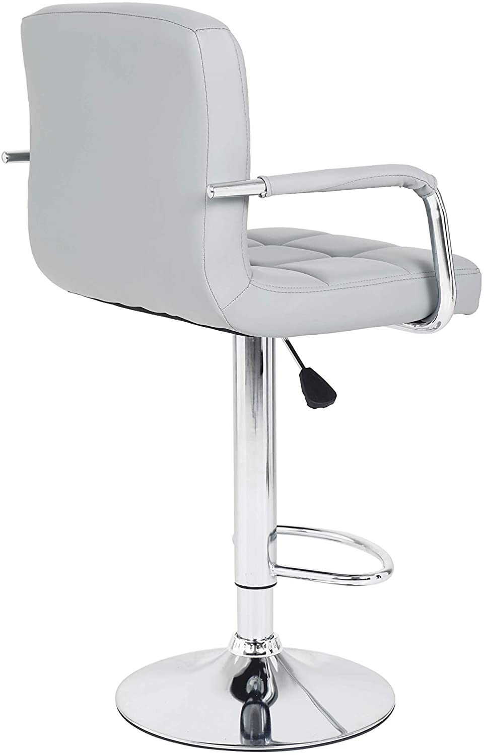 HYGRAD BUILT TO SURVIVE 2 x PU Leather Breakfast Lounge Bar Kitchen Pub Rolling Swivel Chair Stool Seat In Grey Colour