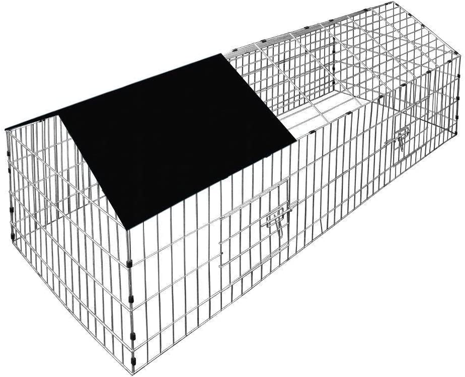 HYGRAD BUILT TO SURVIVE Rabbit Run Playpen Rectangular with Pitched Roof 5 Ft 10 In Long x 2 Ft 5 In Wide with Protective Cover Pet Animal Play Pen Guinea Pig Pen, Dog Puppy Cage Ferret Play Pen