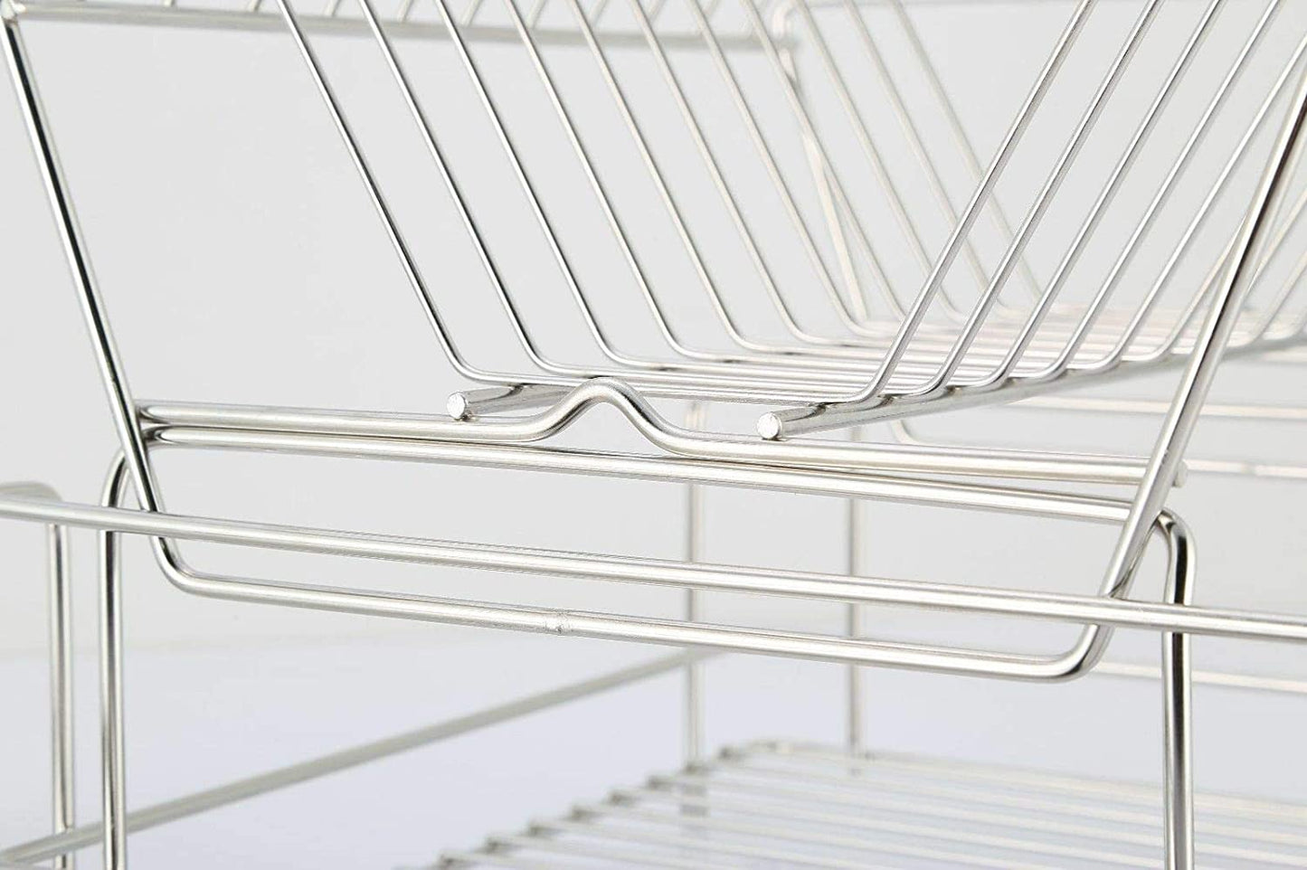 Dish Drying Rack Over The Sink Drainer On Counter with Utensil Silverware Storage Holder, Rustproof Stainless Steel