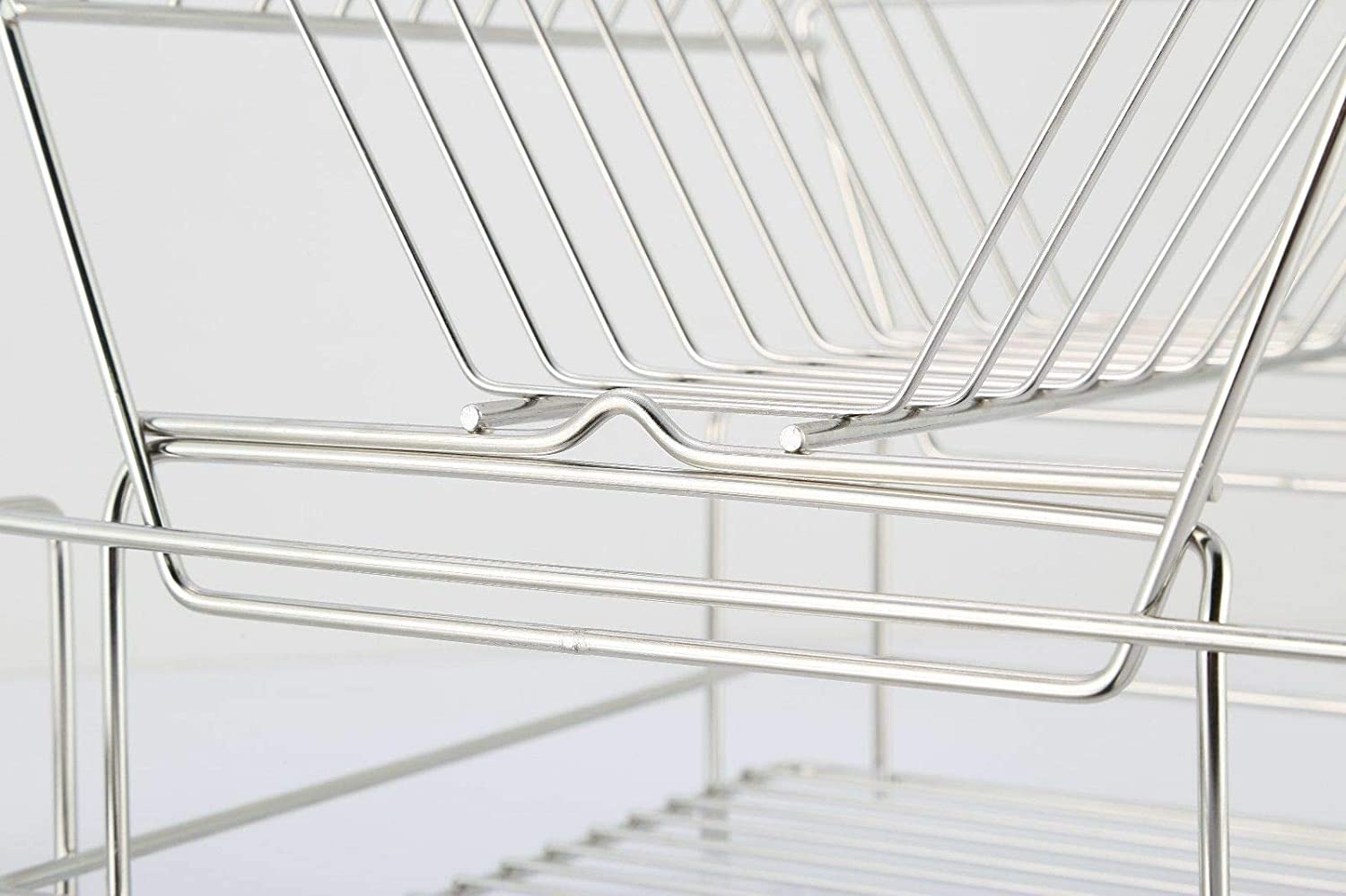 Dish Drying Rack Over The Sink Drainer On Counter with Utensil Silverware Storage Holder, Rustproof Stainless Steel