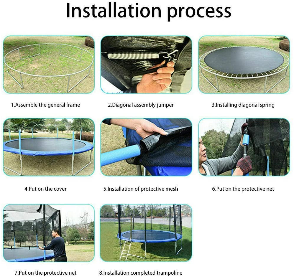 HYGRAD BUILT TO SURVIVE Outdoor Garden Trampoline With Safety Net Enclosure & Step Ladder 3 Sizes