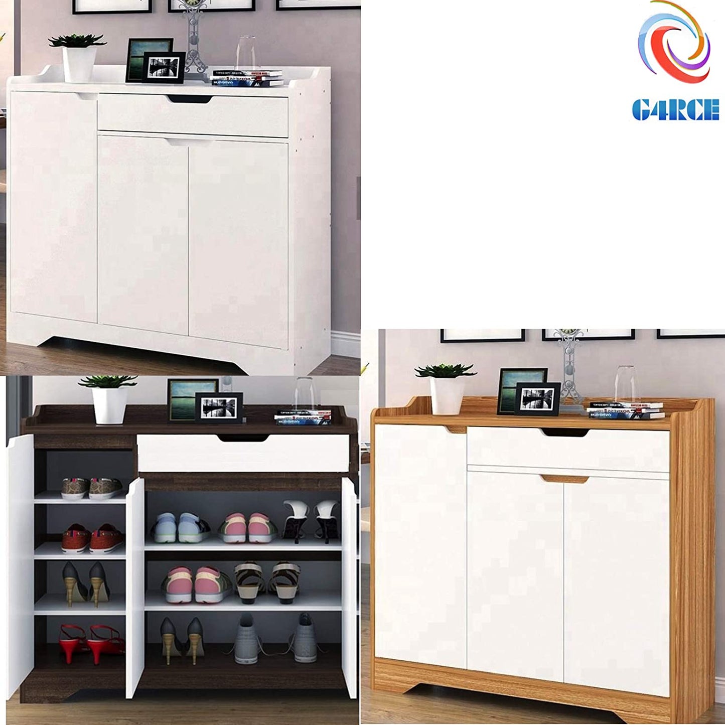 White Shoe Storage Cabinet Unit Cupboard Hallway Furniture Living Room Shoe Rack HYGRAD®