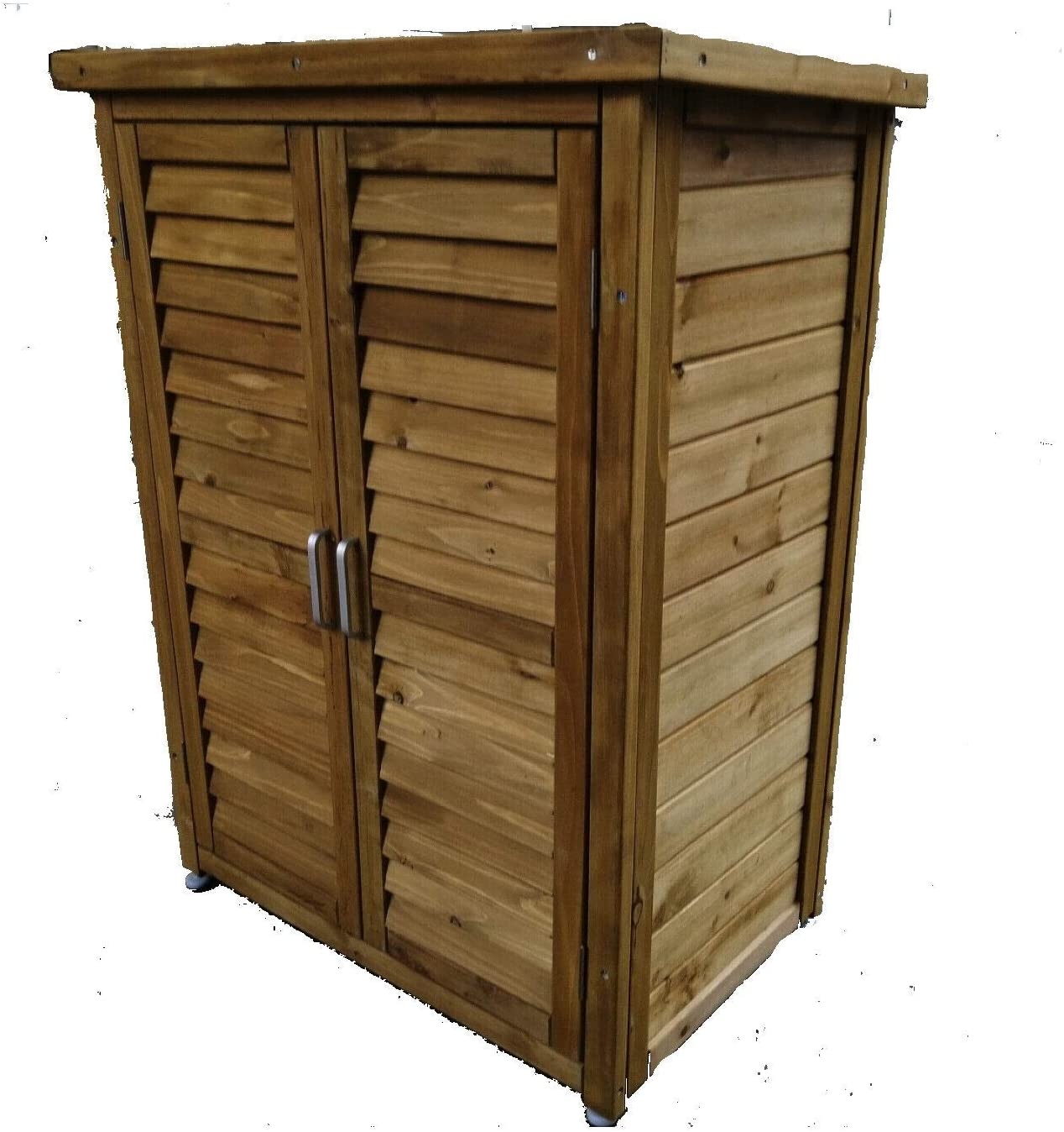 All Weather Portable Wooden Outdoor Garden Cabinet Shed Shelf Cupboard Storage For Tools Toys