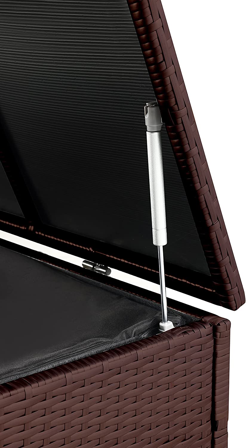 Large Poly Rattan Waterproof Outdoor Garden Deck Storage Organisation Solution Box Chest Ottoman