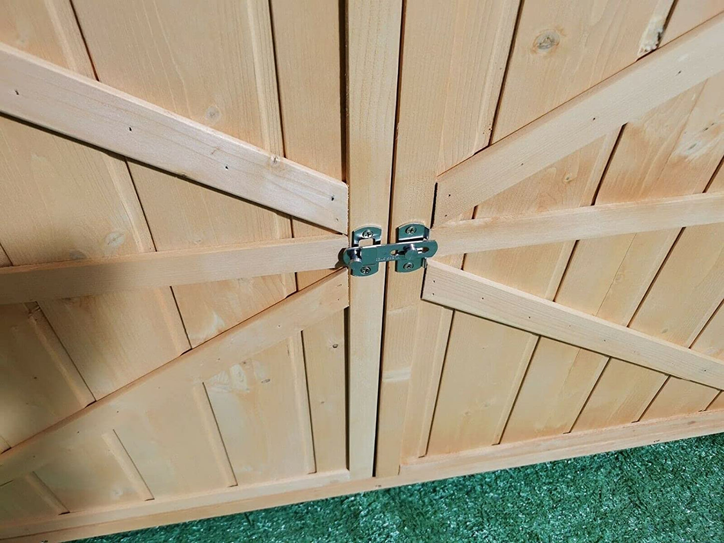 Wooden 128 cm Wide Large Outdoor Garden Storage Toll Shed Cabinet Cupboard Lockable Double Doors