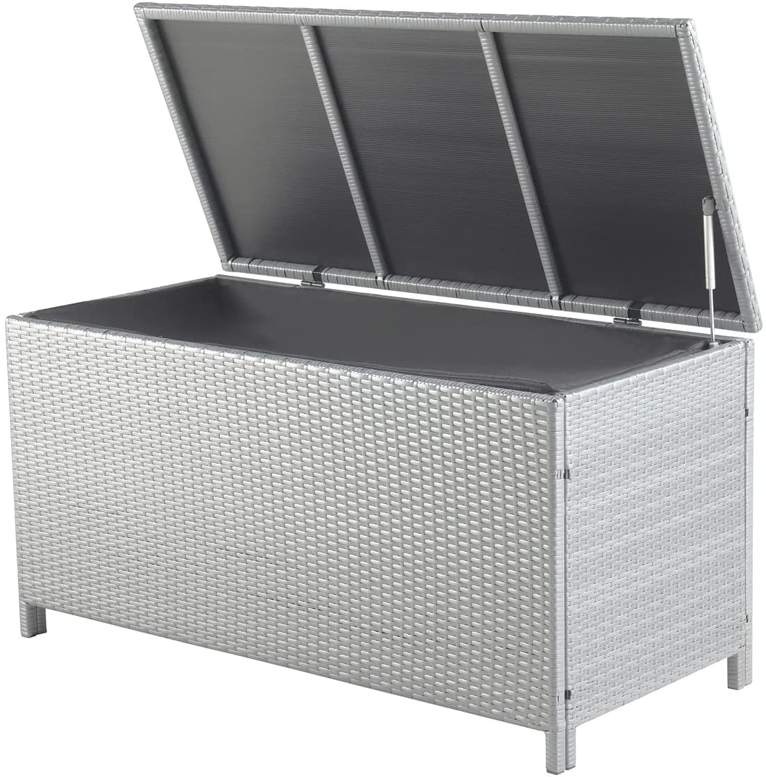 Large Poly Rattan Waterproof Outdoor Garden Deck Storage Organisation Solution Box Chest Ottoman