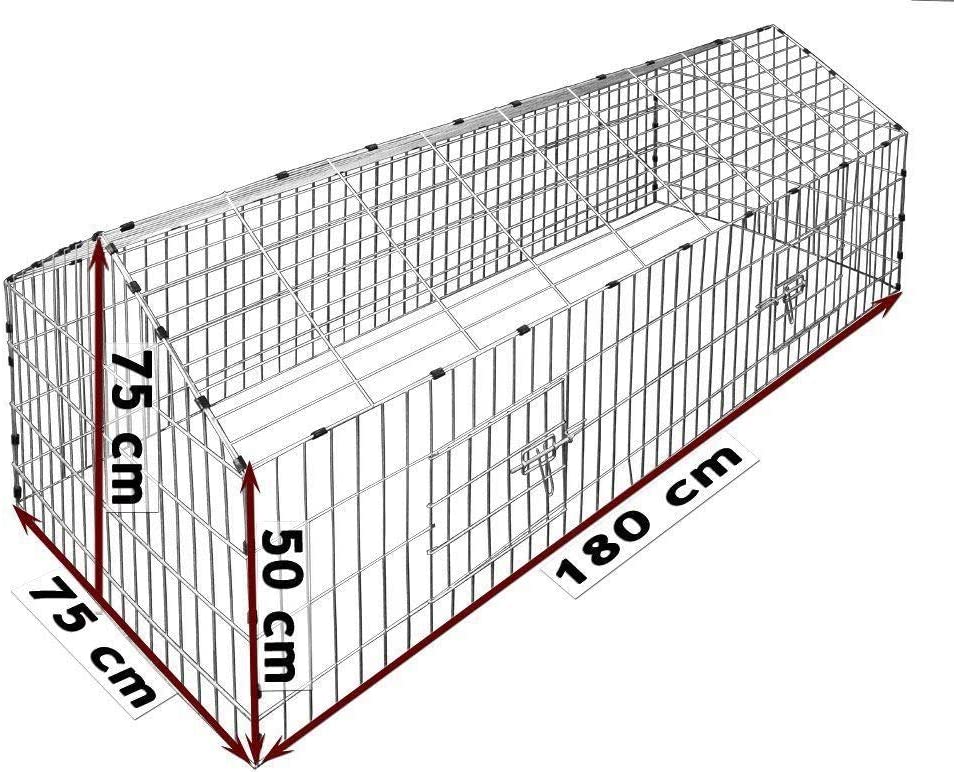 HYGRAD BUILT TO SURVIVE Rabbit Run Playpen Rectangular with Pitched Roof 5 Ft 10 In Long x 2 Ft 5 In Wide with Protective Cover Pet Animal Play Pen Guinea Pig Pen, Dog Puppy Cage Ferret Play Pen