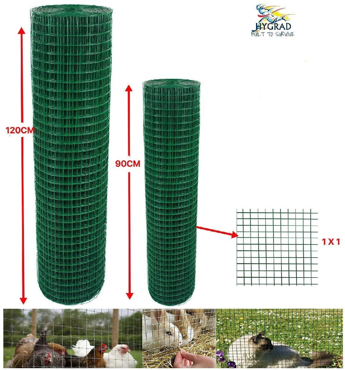 Green PVC Coated Welded Mesh Fence Wire for Garden Fencing Guard Barrier 4 Sizes