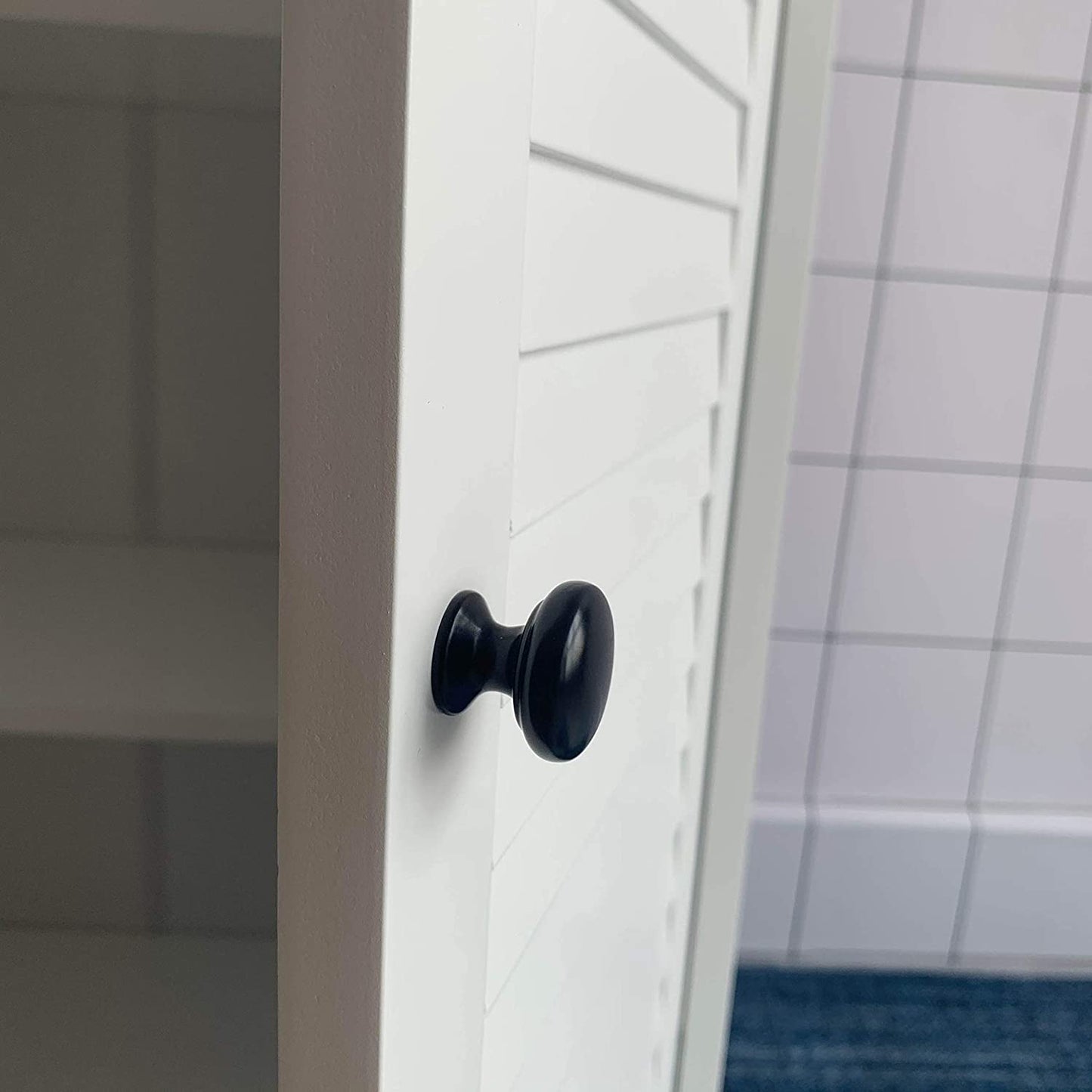 HYGRAD BUILT TO SURVIVE Cabinet White Bamboo Wood Free Standing 2 Door Bathroom Toilet Cabinet Organiser Shelf Cupboard