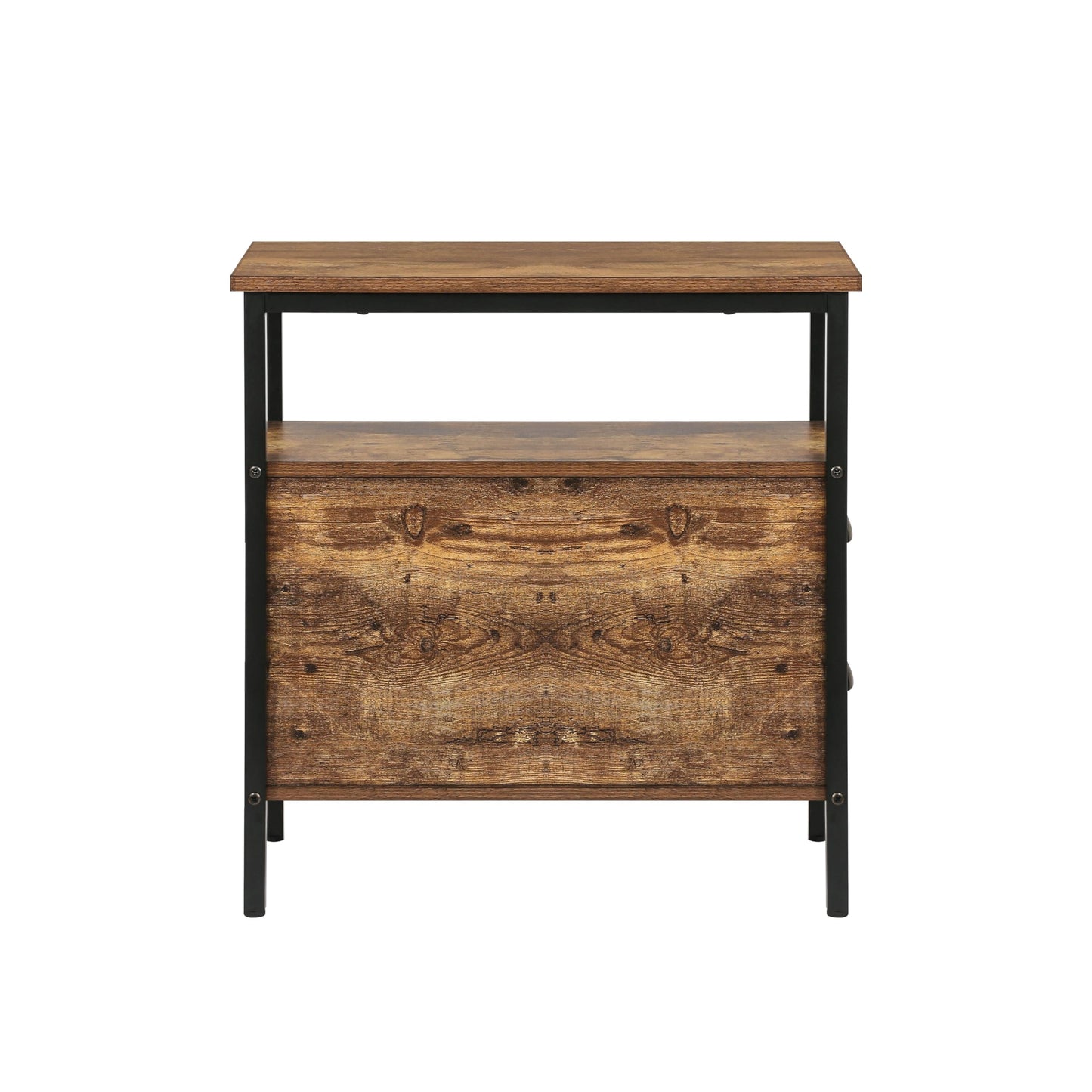 HYGRAD BUILT TO SURVIVE Industrial Look Rustic Wooden Narrow Space Saving End Bed Side Coffee Table Nightstand With 2 Drawers