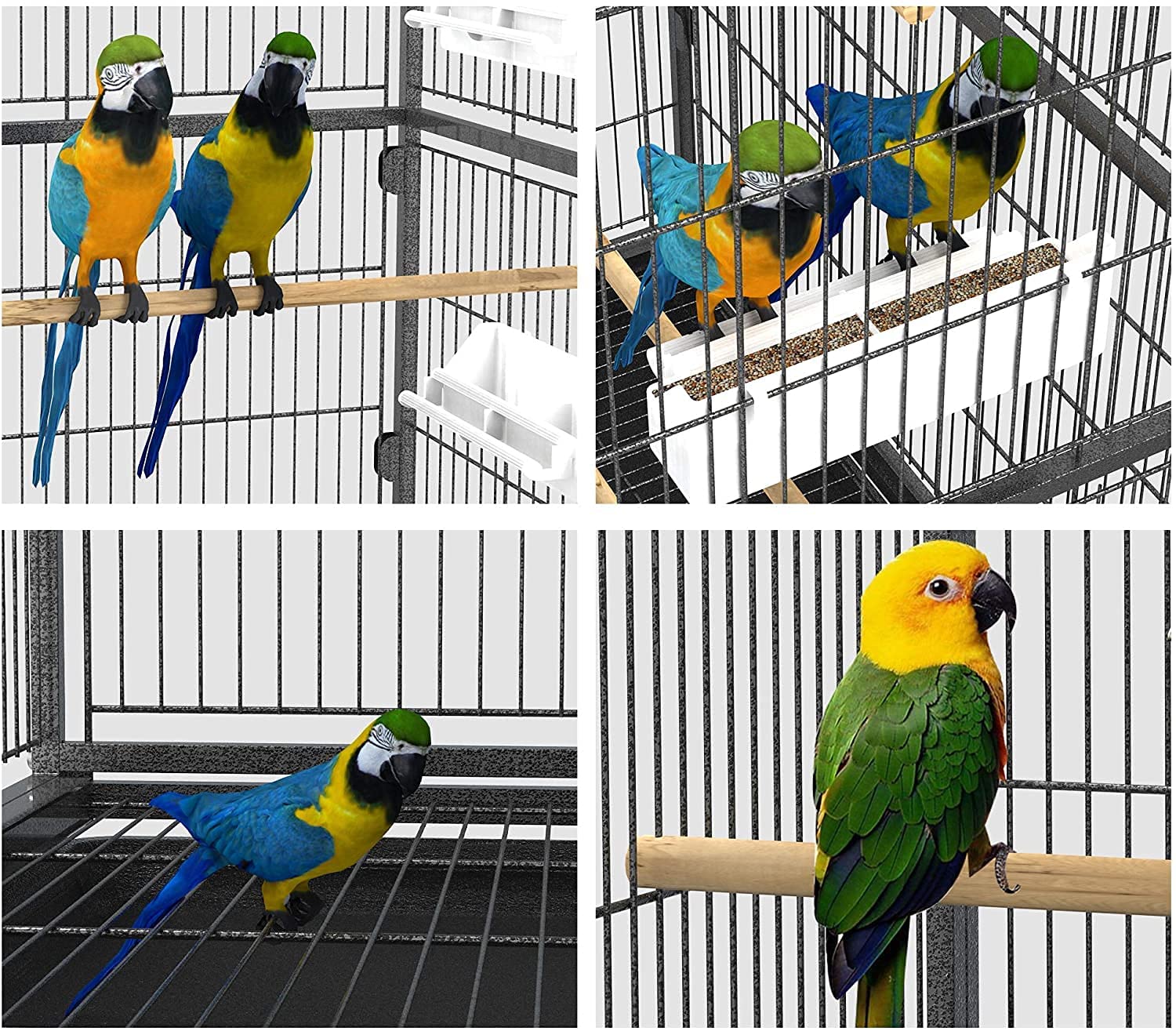 Large 132cm Rolling Portable Metal Bird Cage With Wheels & Tray For Cockatoo Parrot Budgies Canary