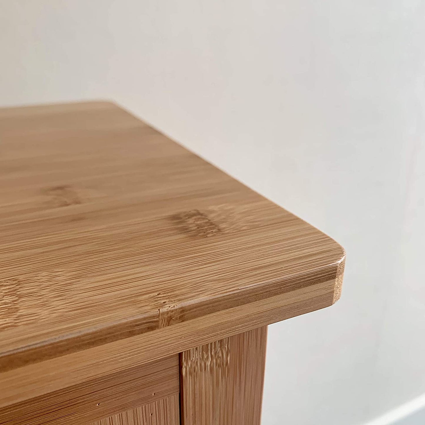 Hygrad Bamboo Tall Side Bedroom Living Room Table Nightstand with drawer and lower shelf