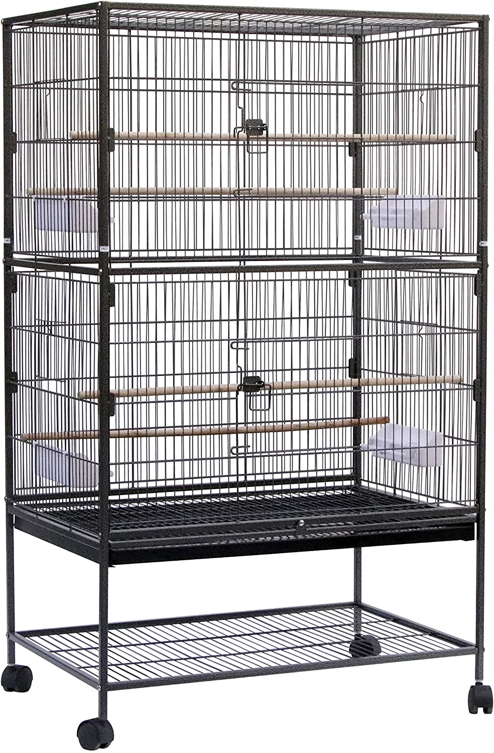 Large 132cm Rolling Portable Metal Bird Cage With Wheels & Tray For Cockatoo Parrot Budgies Canary