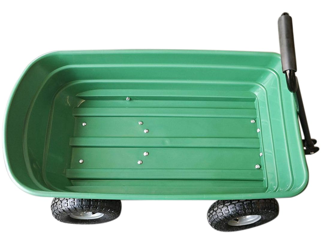 75L Lightweight Rolling Portable Garden Yard Push Dump Cart Beach Wagon Trolley Wheel Barrow