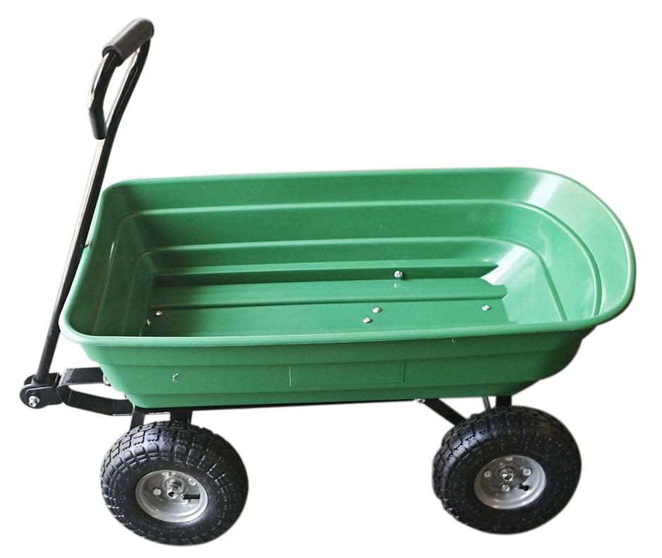 75L Lightweight Rolling Portable Garden Yard Push Dump Cart Beach Wagon Trolley Wheel Barrow