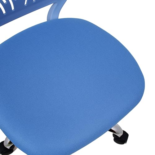 HYGRAD BUILT TO SURVIVE Swivel Chair Ergonomic Rolling Adjustable Gas Lift Kids Children Teens Study 360 Swivel Armless Chair Seat With Wheels (Blue)