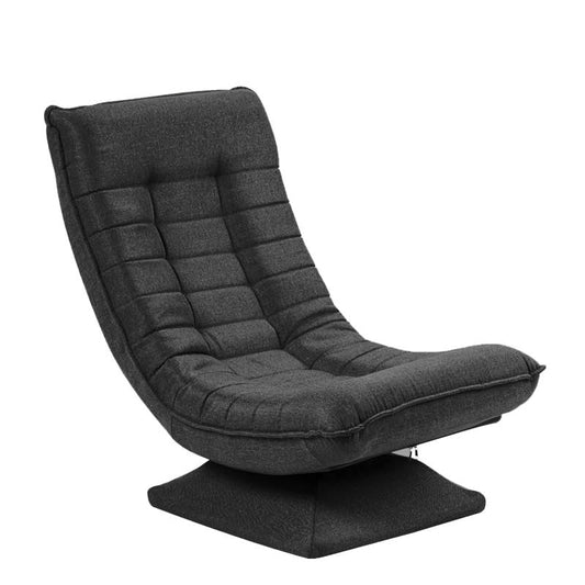 HYGRAD BUILT TO SURVIVE Swivel Armchair Chair, 5-Fold Adjustable Lazy High Lounge, Folding Swing Chair 360-Degree Rotatable With Adjustable Backrest, For Home & Living Room (Grey)