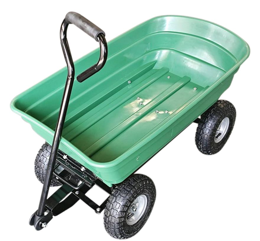 75L Lightweight Rolling Portable Garden Yard Push Dump Cart Beach Wagon Trolley Wheel Barrow