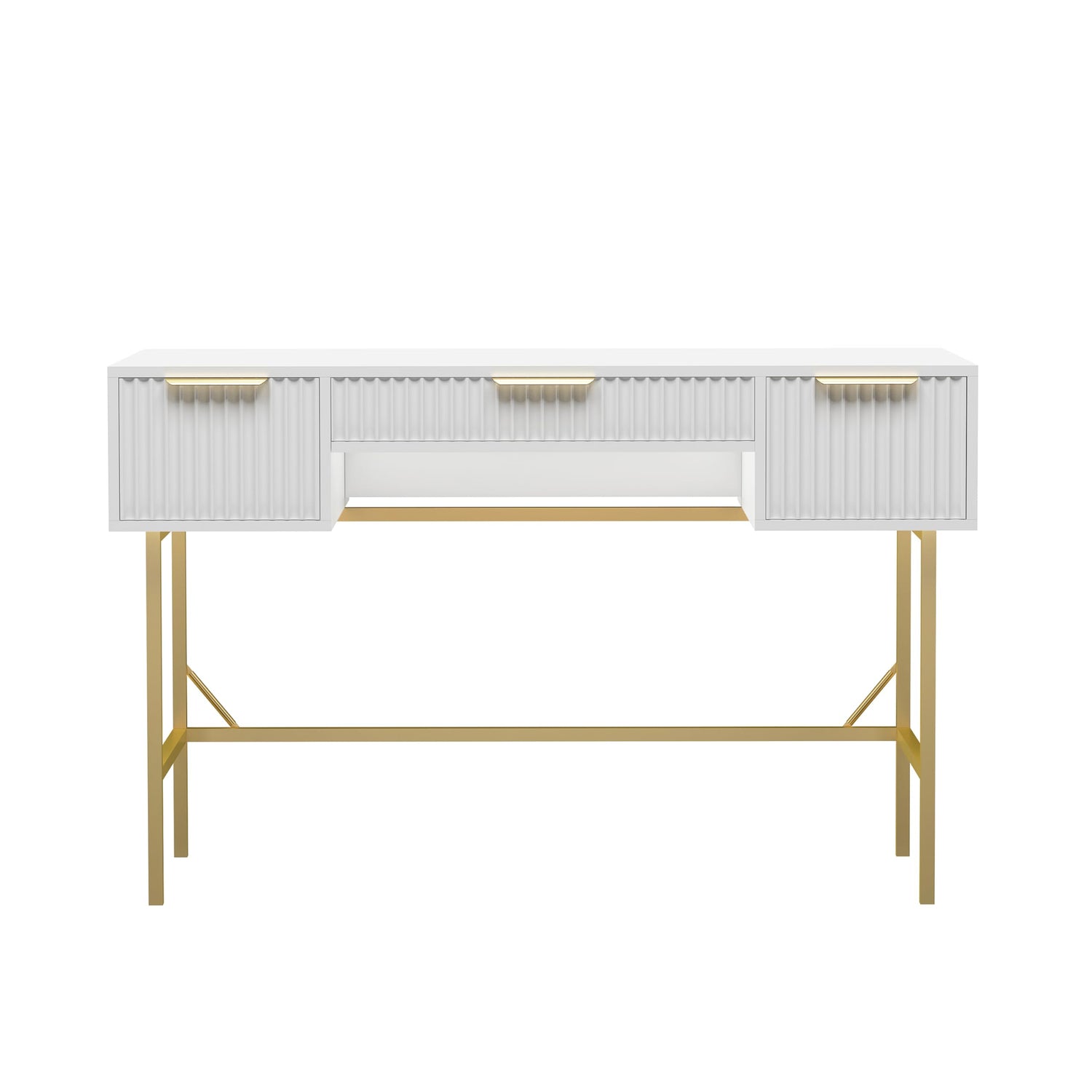 HYGRAD BUILT TO SURVIVE 121cm Wide Free Standing White Wooden Fluted C ...