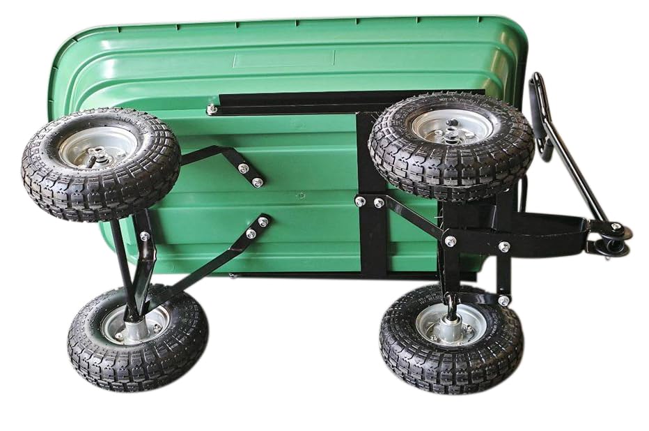 75L Lightweight Rolling Portable Garden Yard Push Dump Cart Beach Wagon Trolley Wheel Barrow