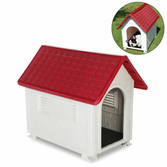 HYGRAD BUILT TO SURVIVE Large Waterproof Outdoor Indoor Plastic Pet Puppy Dog House Home Shelter Kennel
