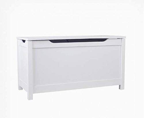 Large White Wooden Ottoman Toy Chest Bedding Blanket Storage Box Organiser For Children Room Bedroom