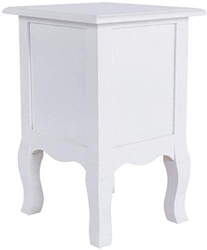 HYGRAD BUILT TO SURVIVE 2 x Chic White Wooden Free Standing Bedroom Bedside Table Unit Cabinet Nightstand with 2 Drawers