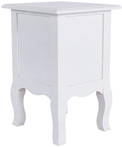 HYGRAD BUILT TO SURVIVE 2 x Simple & Elegant White Wooden Free Standing Bedroom Bedside Table Unit Cabinet Nightstand with 2 Drawers