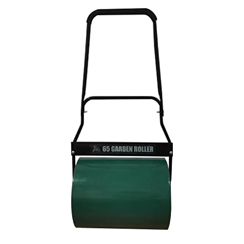 HYGRAD BUILT TO SURVIVE 65L Heavy Duty Garden Lawn Roller Sand Water Filled Barrel Metal Drum For Grass Seed with Removable Drain Plug, Scraper Bar, Heavy Duty Metal Lawn Push Rolling Tool Leveller