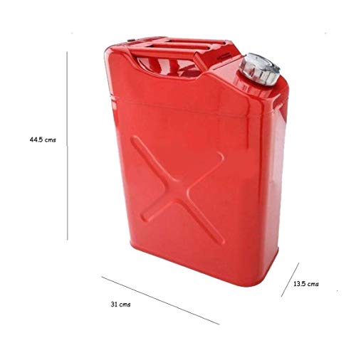 HYGRAD BUILT TO SURVIVE 20L 5 Gallon Steel Fuel Gasoline Petrol Diesel Water Jerry Can Tank Container Backup Storage Gasoline Metal Cans with Spout for Storage Fuel Petrol Diesel Oil Container