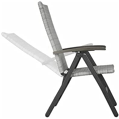 2 x Rattan & Aluminium Folding Reclining Garden Outdoor Indoor Picnic Arm Chair Seat Sun Lounger