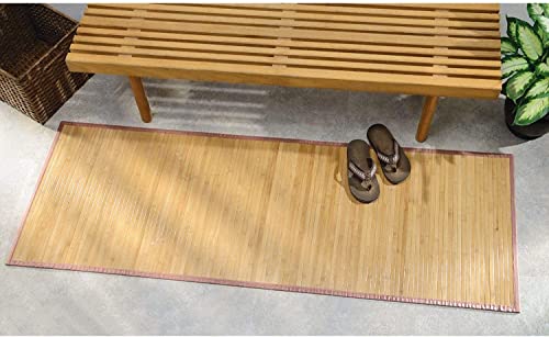 HYGRAD BUILT TO SURVIVE Bamboo Wood Floor Mat Rug Carpet For Home Bathroom Livingroom Indoors Outdoors In Different Sizes (17 (L) x 24 (W) inches)