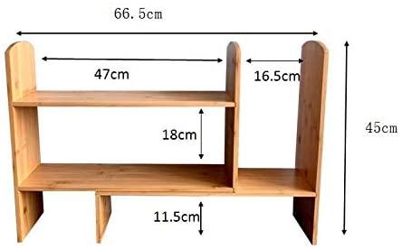 Hygrad Bamboo Desktop Expandable Organizer Desk Stand Bookshelf Display Storage Shelves for Office & Home