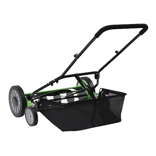 Hand Push Lawnmower - Manual Lawn-Mower With 40cm Cutting Width, 35L Grass Box, 6 Cutting Height Levels - Walk-Behind Lawn Mower For Small Gardens (40 cm Cutting Width)