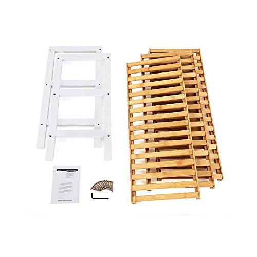 4 Tier Natural Bamboo Wood Shoe Rack Storage Shelf Stand Organiser Hallway Furniture, 16 Pair of Shoes,Ideal of Corridor, Living Room,Bathroom, Bedroom or Hallway (Natural & White)