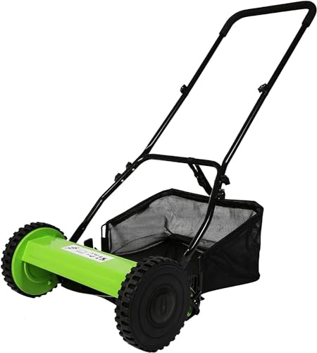 Hand Push Lawnmower - Manual Lawn-Mower With 30cm Cutting Width, 16L Grass Box, 4 Cutting Height Levels - Walk-Behind Lawn Mower For Small Gardens (30 cm Cutting Width)