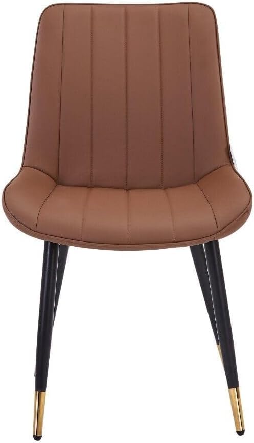 HYGRAD BUILT TO SURVIVE 2 x Faux PU Leather Accent Padded Cushioned Dining Office Living Room Chairs With Chrome Legs In 4 Colours (Brown)