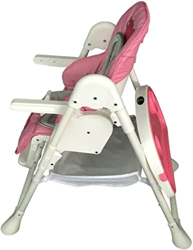 Portable 3 in 1 Baby Toddler Infant Reclining High Chair Feeding Tray Table Pink