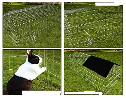 Rabbit Run Playpen Rectangular with Pitched Roof 5 Ft 10 In Long x 2 Ft 5 In Wide Protective Cover Pet Animal Guinea, Dog Puppy Cage Ferret Play Pen