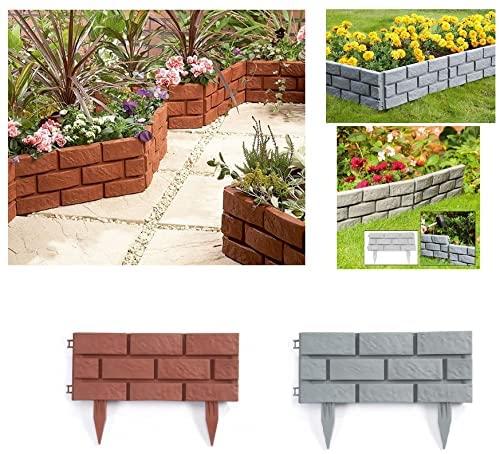 Plastic Brick Effect Lawn Garden Decor Grass Edging Skirting Border Picket Fencing