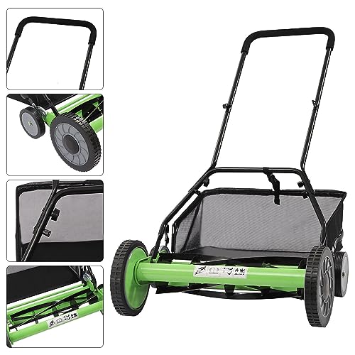 Hand Push Lawnmower - Manual Lawn-Mower With 40cm Cutting Width, 35L Grass Box, 6 Cutting Height Levels - Walk-Behind Lawn Mower For Small Gardens (40 cm Cutting Width)