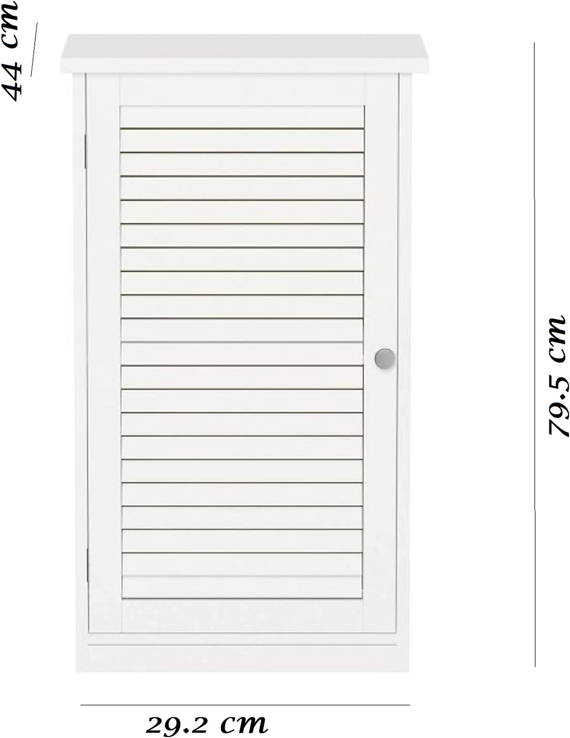 White Wooden Free Floor Standing Bathroom Home Office Linen Cabinet With Shutter Door