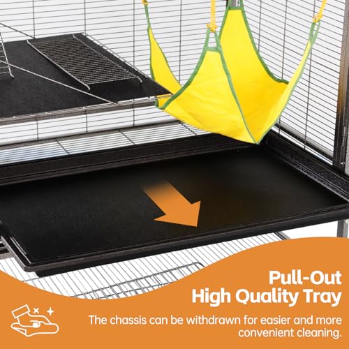 Large Double Story Levels Metal Portable Rolling Pet Ferret Cat Chincilla Rat Small Animal Playpen Cage