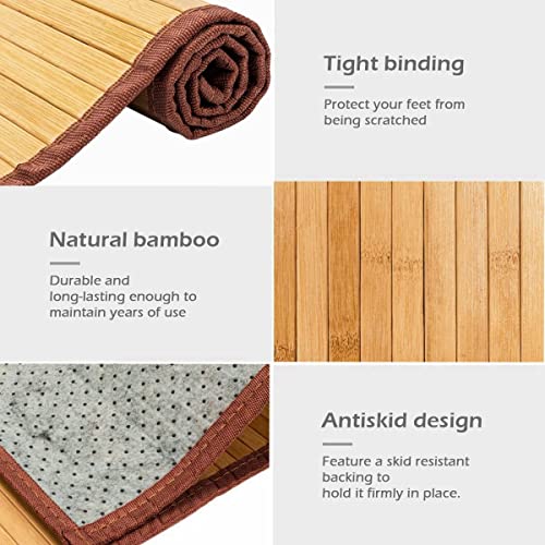 HYGRAD BUILT TO SURVIVE Bamboo Wood Floor Mat Rug Carpet For Home Bathroom Livingroom Indoors Outdoors In Different Sizes (24 (L) x 72 (W) inches)